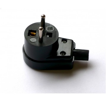 Angle plug with grounding black Elgotech