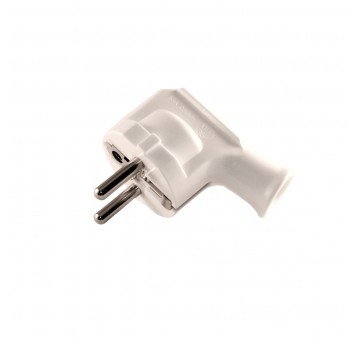 Angle plug with grounding UNISCHUKO white Elgotech