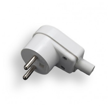Angle plug with grounding white Elgotech