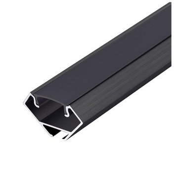 Angular profile N01 black + black cover 2m Kobi