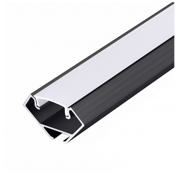 Angular profile N01 black + milky cover 1m Kobi