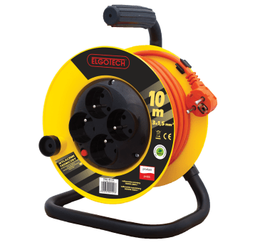 Cable reel extension 4s/10m/with grounding/1,5mm orange Elgotech