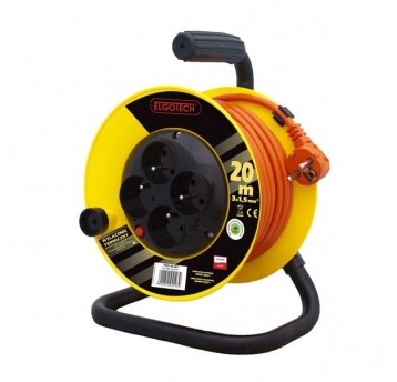 Cable reel extension 4s/20m/with grounding/1,5mm orange Elgotech