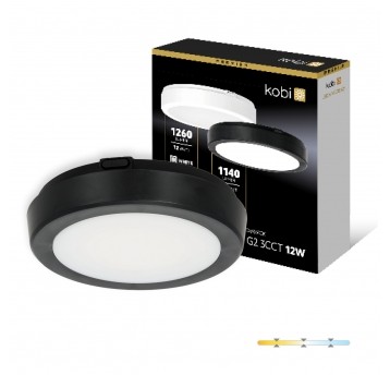 Ceiling lamp LED NAIROS G2 12W 3CCT IP65 black Kobi Premium