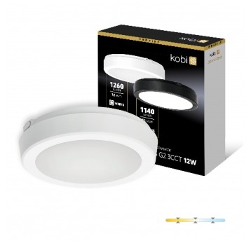 Ceiling lamp LED NAIROS G2 12W 3CCT IP65 white Kobi Premium