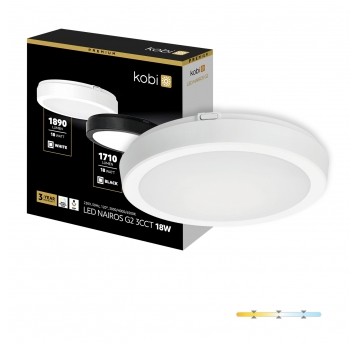Ceiling lamp LED NAIROS G2 18W 3CCT IP65 white Kobi Premium