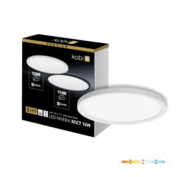 Ceiling lamp LED NIVERA CIRCLE 12W 3CCT IP54 white Kobi Premium