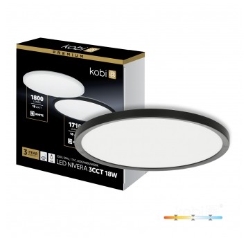 Ceiling lamp LED NIVERA CIRCLE 18W 3CCT IP54 black Kobi Premium