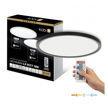 Ceiling lamp LED NIVERA CIRCLE 18W 3CCT LX IP54 black Kobi Premium