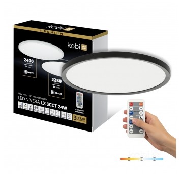 Ceiling lamp LED NIVERA CIRCLE 24W 3CCT LX IP54 black Kobi Premium