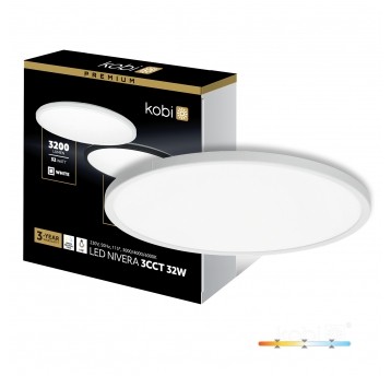 Ceiling lamp LED NIVERA CIRCLE 32W 3CCT IP54 white Kobi Premium