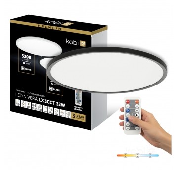 Ceiling lamp LED NIVERA CIRCLE 32W 3CCT LX IP54 black Kobi Premium