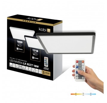 Ceiling lamp LED NIVERA SQUARE 18W 3CCT LX IP54 black Kobi