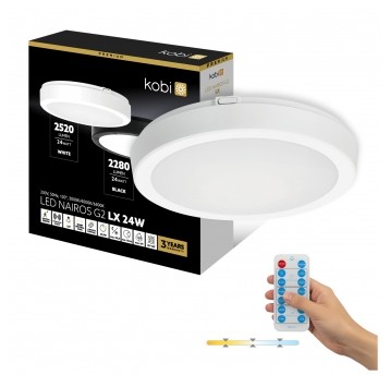 Ceiling lamp with motion sensor LED NAIROS G2 24W 3CCT LX IP65 white Kobi Premium