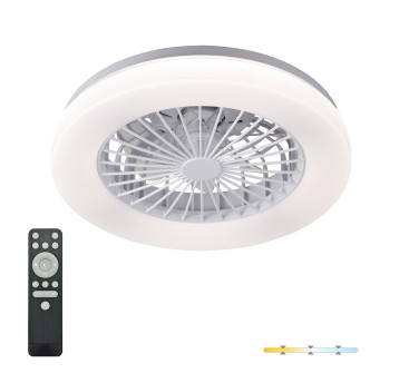 Ceiling LED lamp with fan VENTELUX 24W+15W 3CCT white Kobi Windstar