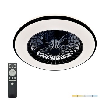 Ceiling LED lamp with fan VENTELUX 48W+15W 3CCT black Kobi Windstar