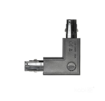 Connector for 3-circuit track L RIGHT black Kobi
