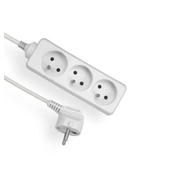 Extension cord 3gn/1,5m/Zu/1mm white Elgotech