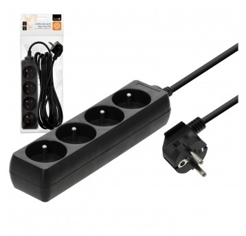 Extension cord LINEA 4gn/5m/Zu black Kobi