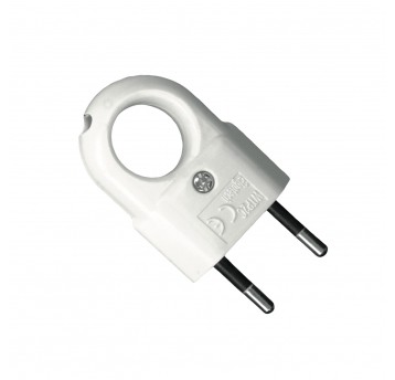 Flat plug without grounding + handle white Elgotech