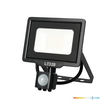 Floodlight with motion sensor LED MHC 20W black 6500K IP65 LED2B