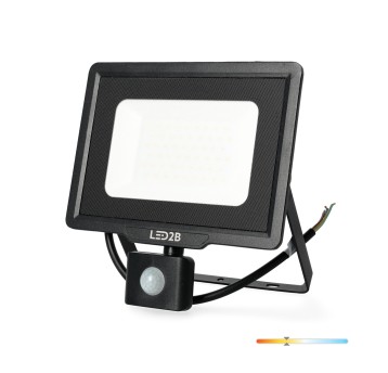 Floodlight with motion sensor LED MHC 50W 3000K IP44 black LED2B
