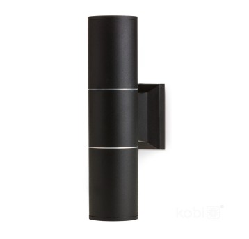 Garden wall lamp QUAZAR 3 2xGU10 IP44 black Kobi