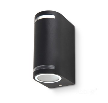 Garden wall lamp QUAZAR 9 2xGU10 IP44 black Kobi