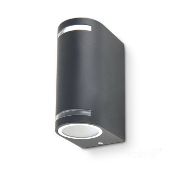 Garden wall lamp QUAZAR 9 2xGU10 IP44 grey Kobi