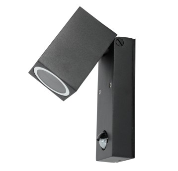 Garden wall lamp with motion sensor QUAZAR 15 1xGU10 LX IP44 black Kobi