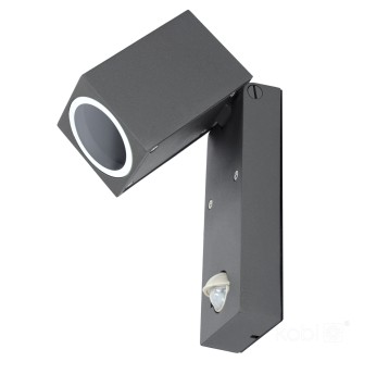 Garden wall lamp with motion sensor QUAZAR 15 1xGU10 LX IP44 grey Kobi