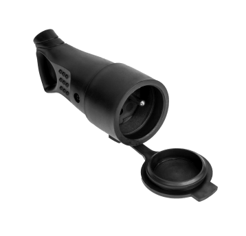 Gniazdo G-10GU 1gn/Zu czarne gumowe IP44 z uchwytem Elgotech