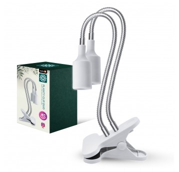 Lampka biurkowa PLANTY CLIP W DUO 2xE27 biała Kobi Design