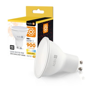 LED bulb GU10 9W 900lm 3000K Kobi