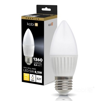 LED bulb SW 8,5W E27 3000K Kobi Premium