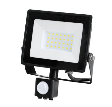 Naświetlacz z czujnikiem ruchu LED MHC 30W 6500K IP44 czarny LED2B RED