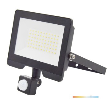 Naświetlacz z czujnikiem ruchu LED MHC 50W 6500K IP54 czarny LED2B RED