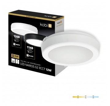 Plafon LED NAIROS G2 12W 3CCT IP65 biały Kobi Premium
