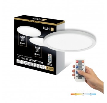 Plafon LED NIVERA CIRCLE 12W 3CCT LX IP54 biały Kobi Premium