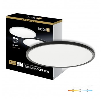 Plafon LED NIVERA CIRCLE 32W 3CCT IP54 czarny Kobi Premium
