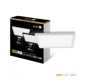 Plafon LED NIVERA SQUARE 12W 3CCT IP54 biały Kobi Premium