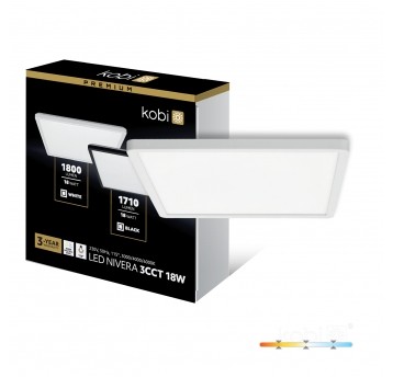 Plafon LED NIVERA SQUARE 18W 3CCT IP54 biały Kobi Premium
