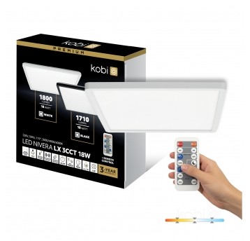 Plafon LED NIVERA SQUARE 18W 3CCT LX IP54 biały Kobi Premium