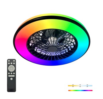 Plafon LED z wentylatorem VENTELUX 48W+15W 3CCT+RGB Kobi Windstar