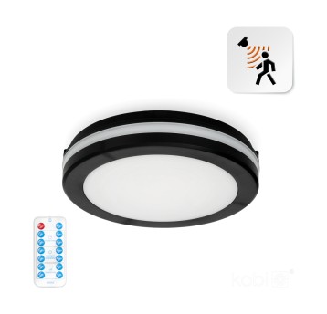 Plafon z czujnikiem ruchu LED NAIROS 12W CCT LX IP65 czarny Kobi Premium
