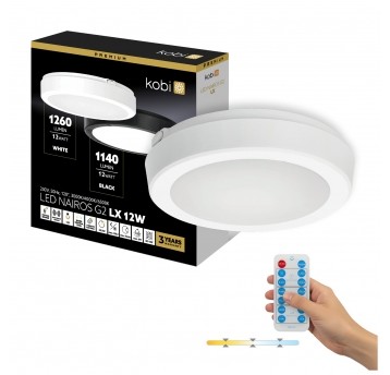 Plafon z czujnikiem ruchu LED NAIROS G2 12W 3CCT LX IP65 biały Kobi Premium
