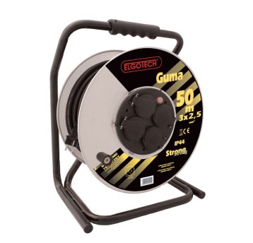 Przedłużacz bębnowy PZB-1111-40G/2,5 4gn/40m/Zu/2,5mm czarny guma Elgotech