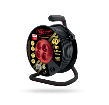 Przedłużacz bębnowy PZB-40-50G 4gn/50m/Zu/1,5mm czarny guma Elgotech