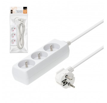 Przedłużacz LINEA 3gn/3m/Zu biały Kobi