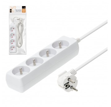Przedłużacz LINEA 4gn/3m/Zu biały Kobi